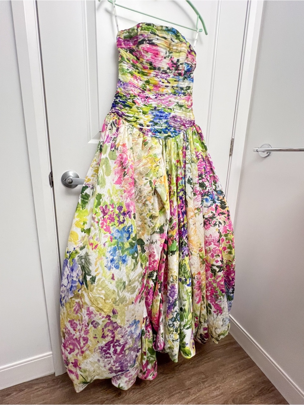 Floral Strapless High-Slit Maxi Dress - Multicolor - Picture 3 of 5